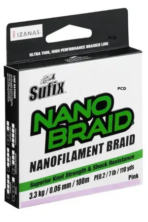 Certifié Tresse Nanobraid Sufix 100M Rose