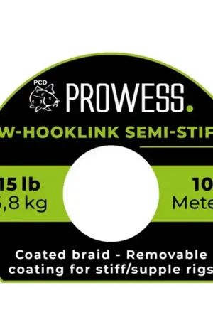 Tresse Prowess W-Hooklink Semi-Stiff Green 10M Dernier Modèle