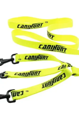 Satisfait Ou Remboursé Laisse Tripleur Plate Canihunt Hunter Jaune 150CM