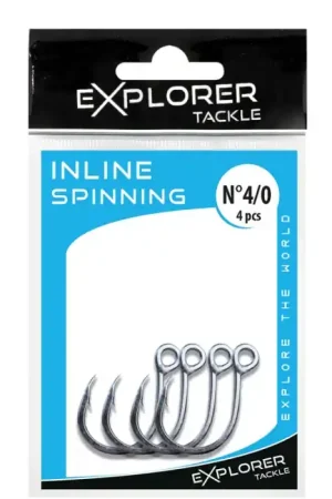 4x INLINE SPINNING HOOK - TIN - N° 6/0 Authentique