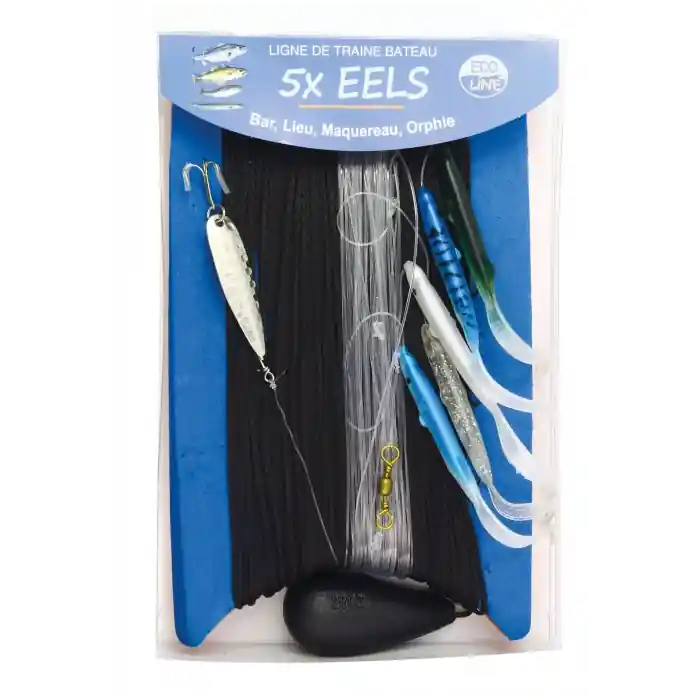 Ligne de traine Flashmer Ecoline 5X Eels + kit Solde