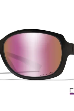 Wiley X MYSTIQUE Captivate Polarisé Or Rose Brillant Noir F Dernière Chance