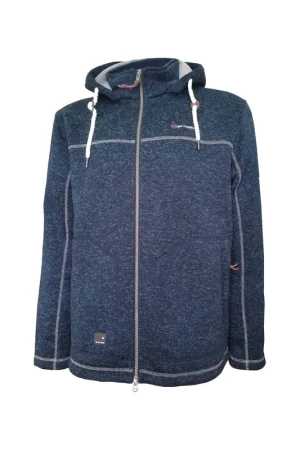 Jusqu’à Épuisement Des Stocks PROMO : Dry Fashion Pellworm veste en polaire tricotée homme bleu marine chiné, taille S
