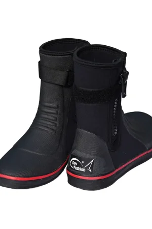 Certifié Dry Fashion Pro bottes néoprène unisexes noir-rouge, taille 36