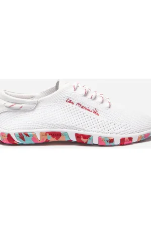 Authentique TBS Jazaria chaussure bateau, femme - blanc/corail, pointure 39