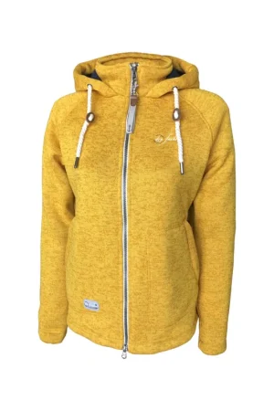 Prix Cassé Dry Fashion Föhr veste polaire à capuche, femme - jaune chiné, taille 40