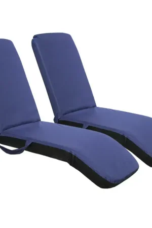 PACK 2 SIEGES INCLINABLES AUTOPORTANTS LONGS BLEU - KACTUS Haute Qualité