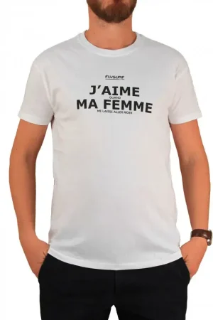 Pas Cher T-SHIRT HOMME BLANC J AIME QUAND MA FEMME ME LAISSE ALLER RIDER
