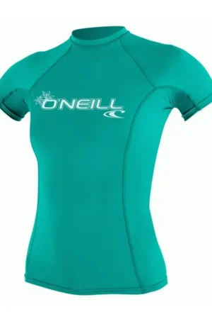 Lycra Oneill Basic Skins Rash Guard manches courtes Femme vert Dernière Chance
