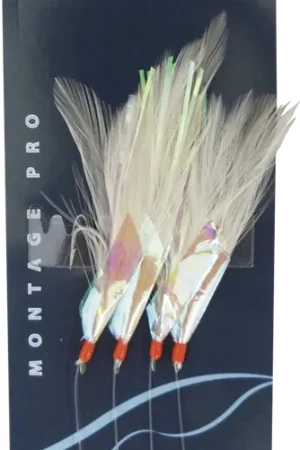 BAS DE LIGNE MAQUEREAU 5 HAM N°2/0 PLUMES BLANCHES Meilleur Choix