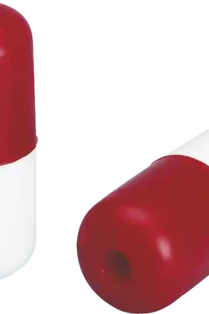 FLOTTEUR CYLINDRIQUE BLANC/ROUGE Ø 60 X L. 140 MM Ø INT. 10 MM Authentique