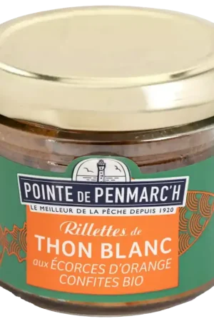 Retour Gratuit Rillettes de thon blanc germon aux écorces d'orange confites BIO La verrine de 100 g